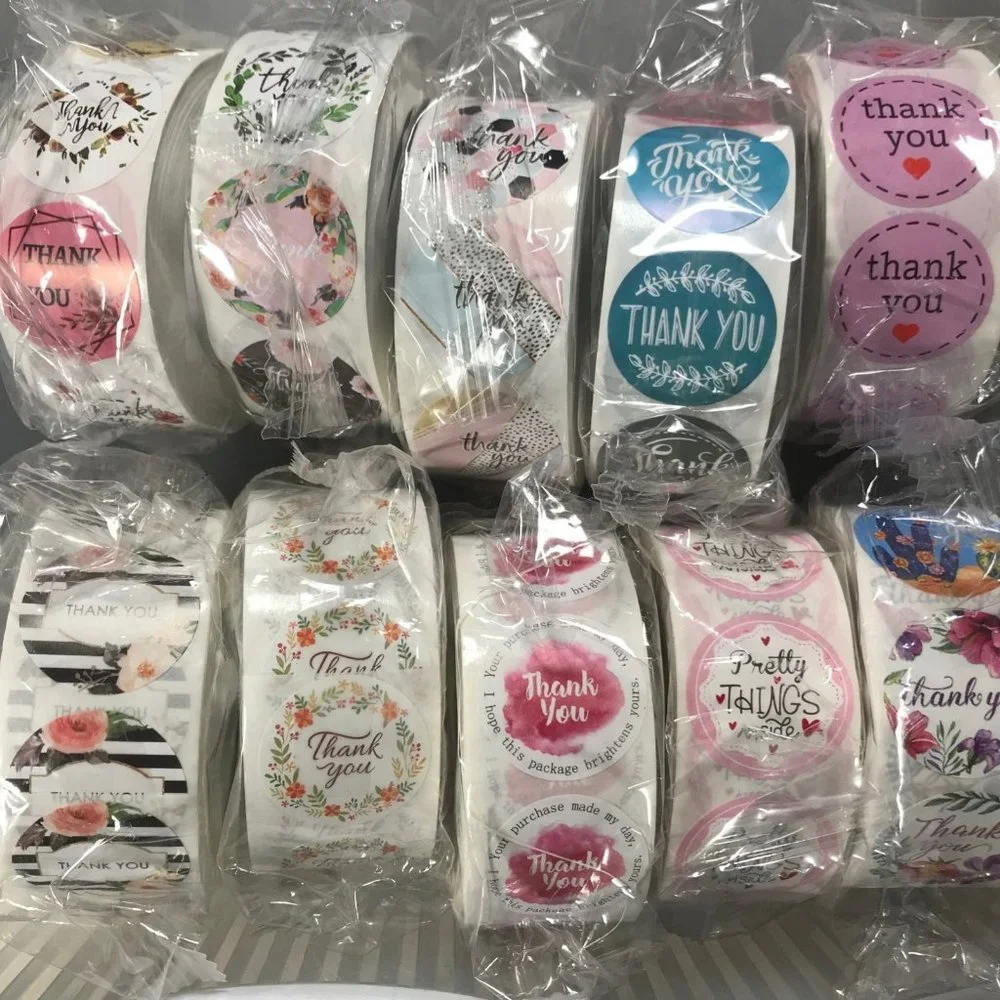 10 thank you sicker rolls 500 stickers per roll